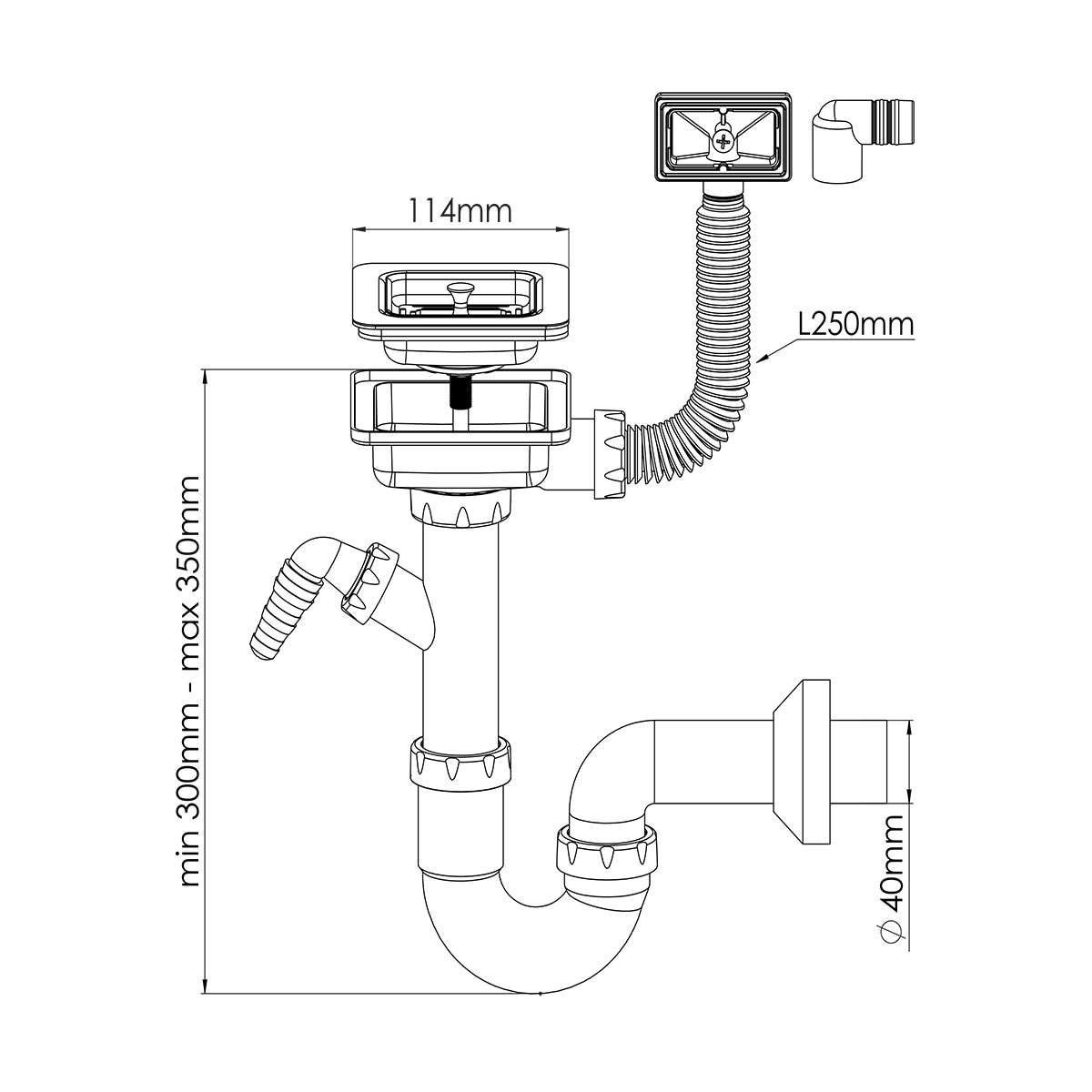 Square 3 Drain S Trap Siphon For Sinks With Machine